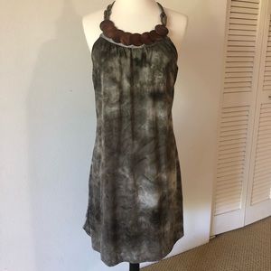 Unique beach dress with wood neckline